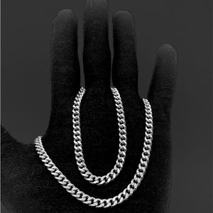 Cuban curb chain 925sterling silver Cuban curb chain choker necklace